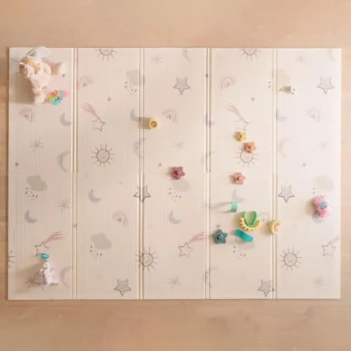 Nuby Alfombra de Juegos bebé Plegable Reversible, 150x200 cm, XXL, Arcoíris