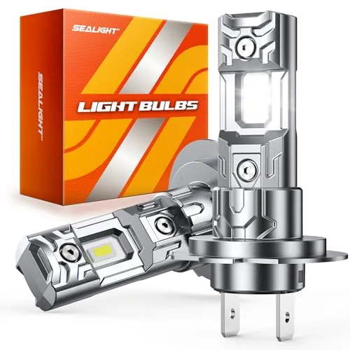 SEALIGHT H7 LED 32000LM 6500K Luz Blanca, Bombilla H7 LED para Kit de Conversión Halógena, Tamaño Halógeno 1:1, Plug and Play, Vida útil de Más de 60000 Horas, 2 Piezas