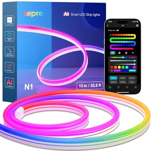 Lepro N1 AI Neon Tira LED 10M, MagicColor Luces de Cuerda