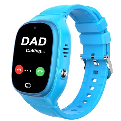 Reloj Inteligente LBS con Cámara SOS, Chat de Voz, Alarma 12 Horas, Tiempo 3-12 - Regalos de Cumpleaños para Niñas (Azul)
