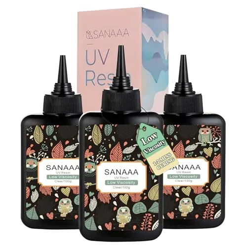 SANAAA Resina UV de Baja Viscosidad 300 g,Resina Transparente para Joyería
