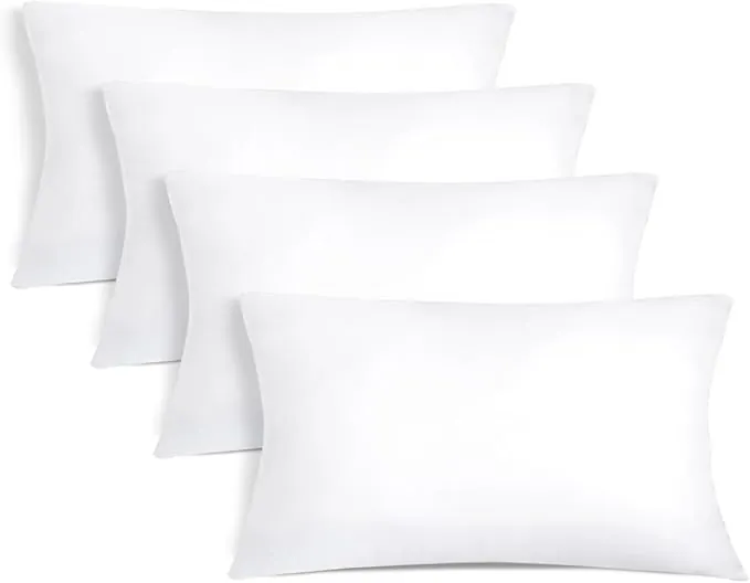 Aitsse- Relleno de Cojín de Fibra Hueca Siliconada de Alta Recuperación 2/4/6 Unidades, Suave, Mullido, Antialérgico. Cojín Decorativo para Casa, Dormitorio, Salón o Coche. (4, 30x50cm)