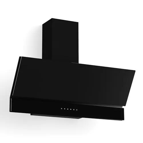 Klarstein Velaire Campana Extractora 90 cm - 820 m³/h, Eficiencia A++, LED, Táctil, Filtros Lavavajillas, 3 Velocidades + Boost, Campana Extractora Decorativa, Silenciosa, Negro