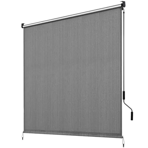 LIFERUN Toldo Vertical 300x240 cm, HDPE Toldo Enrollable a Mano, 180g/m²