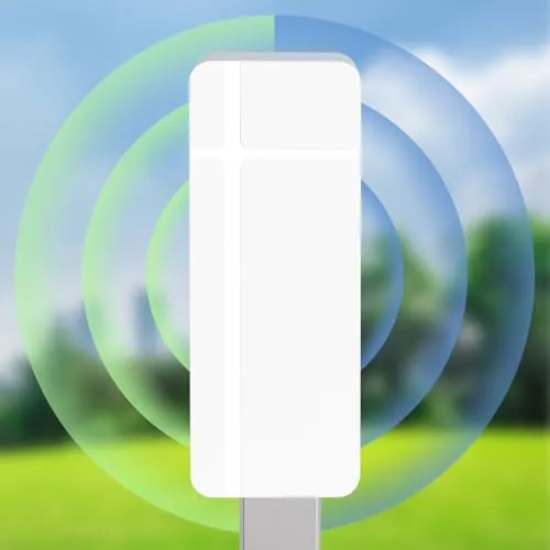 MEETOWN Repetidor WiFi Exterior, 1200M Amplificador Wi-Fi Resistente IP65, Doble Banda 5Gy2.4GHz, Repetidor WiFi Potente Inalámbrico con 16 dBi Antena Oculta Integrada, Repeater/Ap/Router Modo