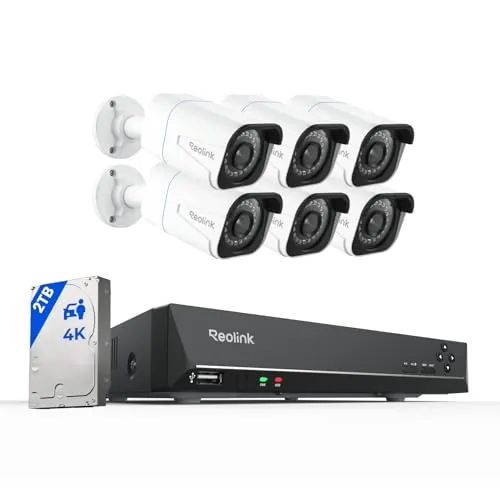 Reolink 4K Kit de Videovigilancia PoE para Exterior, RLK8-800B6