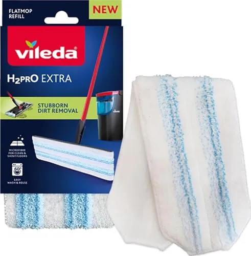 Vileda H2Pro Recambio de Mopa Plana, Microfibra, para Suelos Duros