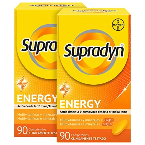 Supradyn Energy 180 Comprimidos con 13 vitaminas,9 minerales y Coenzima Q10