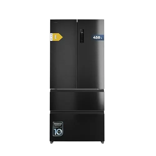 Cecotec Frigorífico Puerta Francesa de 4 Puertas Semi-Integrable Total No Frost Bolero CoolMarket F2D 458 SBI Dark E, 458 Litros, Alto 189 cm y 83 cm Ancho, MetalFlexCooling, Compresor Inverter