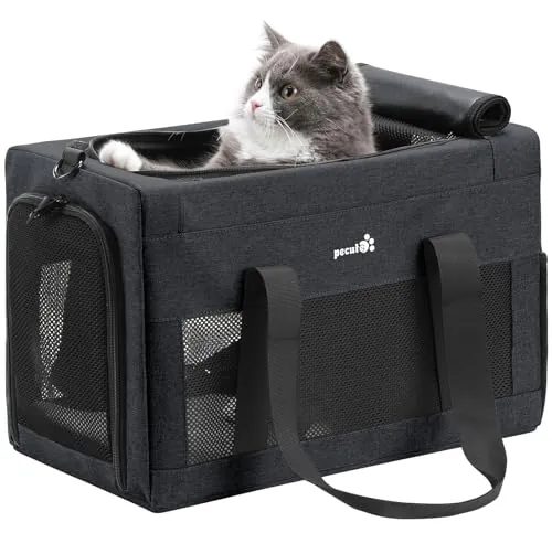 Pecute Transportin Gato Avion Permitido, Estable, Gris Oscuro