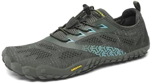 SAGUARO Hombre Mujer Zapatillas Barefoot Minimalistas Calzado de Training Ligeras Cmodas para Caminar Senderismo Ciclismo Trail Running Trekking Playa Agua, Verde, 43 EU