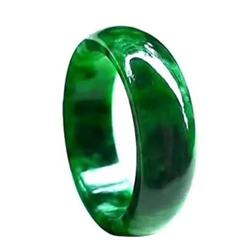 BXSMNH Anillos De Jade Verde Jaspe Natural Jadeíta Tallada A Mano Anillo De Jade De Piedra Real Joyería De Jade para Hombres Mujeres Joyería De Jade Día De San Valentín (Color : Green, Size : 22mm)