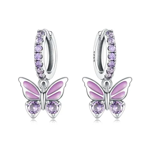 CYMYSS Mujer Largos Pendientes Colgantes de Plata Pendientes Dangle Regalos para mujeres en aniversarios y cumpleaños