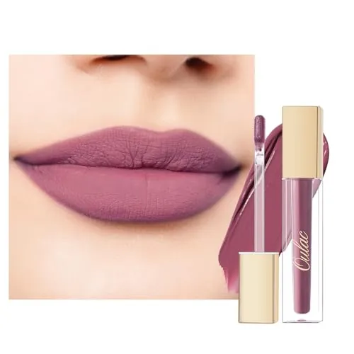 Oulac Nude Pintalabios Mate Líquido - Brown Larga Duración Labios, Muy Pigmentadas, Cobertura Total Barra de Labios, Fórmula Cremosa, Sin Transferencia, Con Aceite de Rosa,Vegano M13