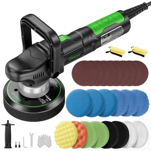 Ginour Pulidora Coche, Pulidora Orbital 1050W, Máquina de Pulir 6400 RPM