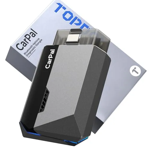 TOPDON Carpal-B Herramienta de Diagnóstico OBD2 Escáner de Coche para Todos los Vehículos, Lector OBD2 Bluetooth, Todos los Sistemas, 6 Servicios de Reinicio, AutoVIN, Comprobación de Emisiones