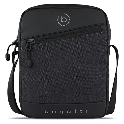 bugatti Universum, bolso bandolera pequeño para hombre, con compartimento para tableta – Negro