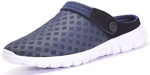Zuecos Hombres Mujeres Unisex Zapatillas de Playa Sandalias Piscina Vernano Zapatos de Jardín Respirable Malla Casual Pantuflas - Azul Profundo, 42 EU
