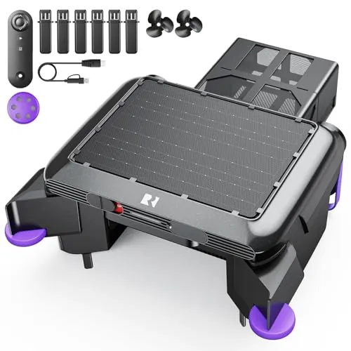 Redkey S500 Robot Skimmer de Piscina Solar, Robot Piscina Solar Superficie 24/7, Motores Dobles, Sistema de Carga Dual, Detección Inteligente de Obstáculos, Sistema de Filtración Fina 200µm