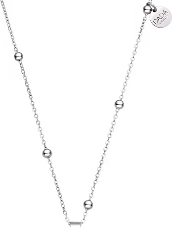 Dada Gioielli - Collar para llamador de ángel, cadena rosario de acero hipoalergénico, ajustable 100 + 10 cm