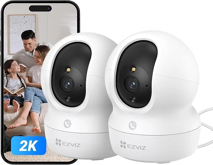 EZVIZ 2pk CP1 2K Camara Vigilancia WiFi Interior con Seguimiento Automático, Cámara IP Domicilio WiFi 360° para Bebe con Visión Nocturna Color, Detección Humana, Llamada Bidireccional, Soporta 512GB