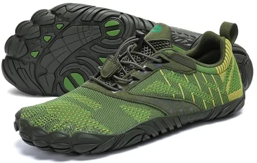 SAGUARO Hombre Mujer Barefoot Zapatillas de Trail Running Minimalistas Zapatillas de Deporte Fitness Zapatos Descalzos para Correr en Montaña Escarpines de Agua, Verde Pickle, 43 EU