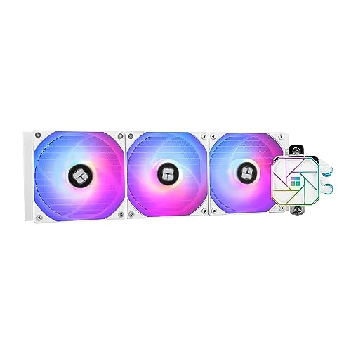 Thermalright Aqua Elite 360 Blanco V3 - Refrigerador de CPU líquido, 360 filas de refrigeración, 3 ventiladores PWM de 120 mm, para AM4/AM5, lga1851/1700/115x/1200