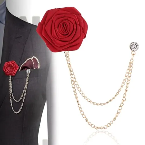 COYUN Broche Pin De Solapa Cadena Para Hombre, Floral Accesorios De Hombre Broche De Mujer, Cadena Para Cuello De Camisa, Pin Broche ColeccióN Junta