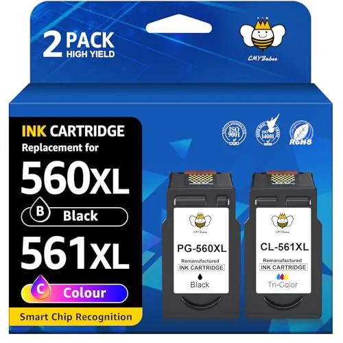 CMYBabee 560 561  XL Cartuchos Compatibles para Tinta Canon 560 561 Pack XL