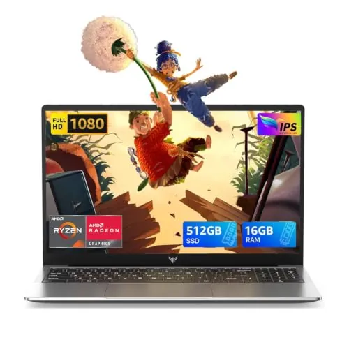15.6" Ordenador Portátil,Win 11 Pro,Ryzen R2544,16GB DDR4 512GB SSD Oficina