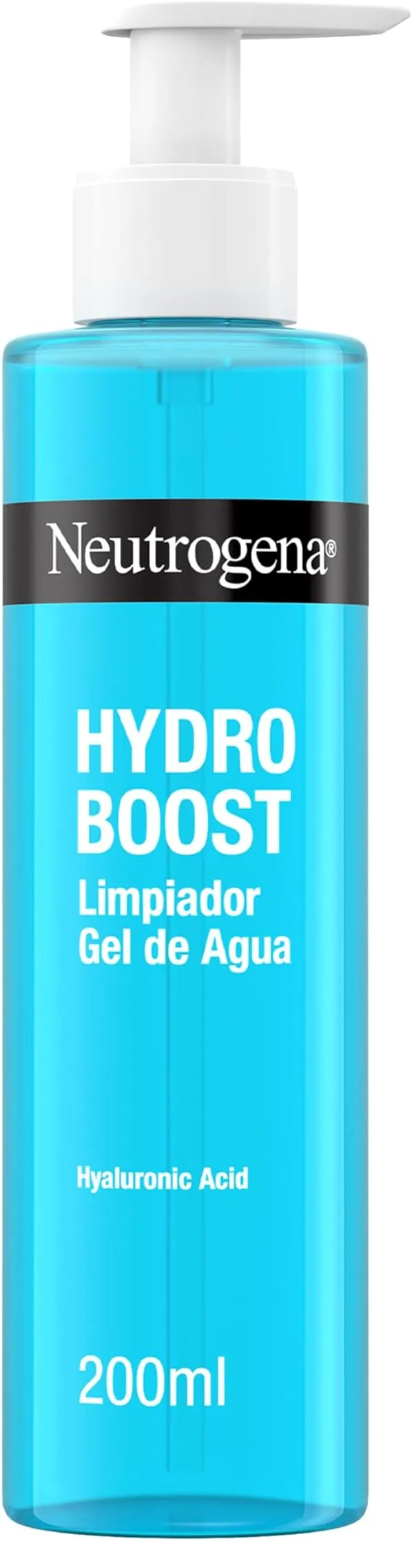 Neutrogena Hydro Boost Limpiador Gel de Agua (1 x 200 ml), gel limpiador facial para eliminar el maquillaje y la suciedad, jabón hidratante con ácido hialurónico