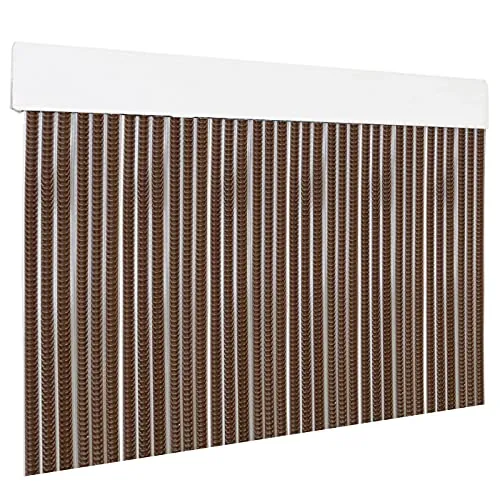 HOME MERCURY – Cortina Plana para Puerta Exterior o Interior, Material PVC – Libre de Insectos (210x90CM, Marron+Filo Transparente P13)