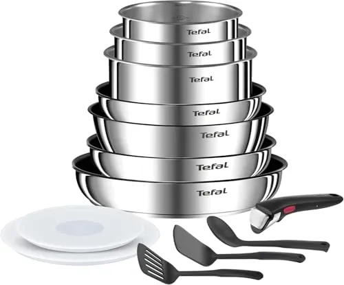 Tefal Ingenio Emotion - Juego de 7 Piezas + 6 Accesorios, Acero inoxidable
