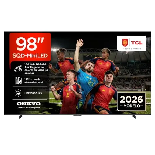 TCL 98Q7D Pro 98 Pulgadas SQD-Mini LED 4K HDR10+ Smart TV, 2.000 Nits