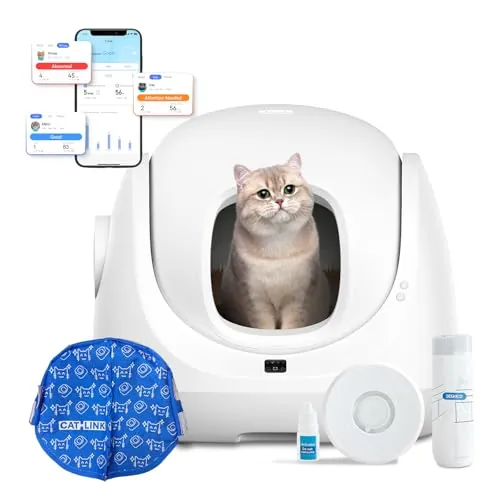 Catlink Baymax Caja higiénica autolimpiable, Controla la Salud de tu Gato, Adecuada para Gatos de 1,5-10 kg, para Varios Gatos
