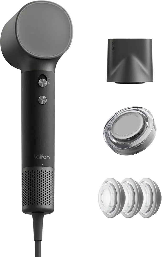 Laifen Neo Special Secador de Pelo con Tecnología de Infusión de Aceite, Secado en 3 Min, Motor 110.000 RPM y 200M Iones, Incluye Boquilla Nutritiva y Alisadora Magnéticas, Control 58°C (Negro Ónix)