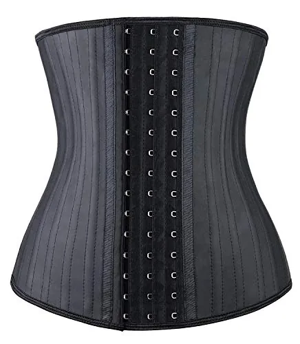 YIANNA Faja Reductora Mujer Corset Reductor Cinturilla Moldeadora Fajas Colombianas Reductoras de Abdomen y Cintura Negro con 25 Huesos 1210 M