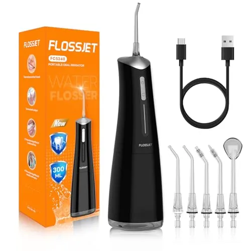 FlossJet Irrigador Dental Inalámbrico Irrigador Bucal Portatil 4 Modos