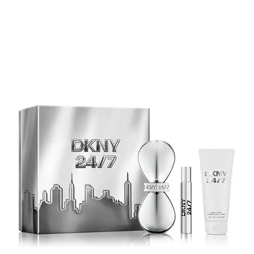 DKNY 24/7 Set de Regalo para Mujer, Eau de Parfum 100 ml + Mini EDP 15 ml + Loción Corporal 100 ml, Perfume Floral Amaderado de Larga Duración