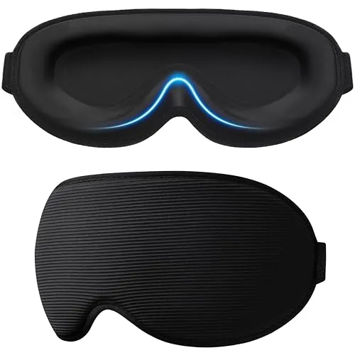 Gritin 100% Anti-Luz Antifaz para Dormir, Máscara Dormir para Mujer y Hombre, Sin Presión Ocular para Durmientes de Lado - con Correa Ajustable y Tapones, Ultrasuave y Cómodo para Dormir, Viajar