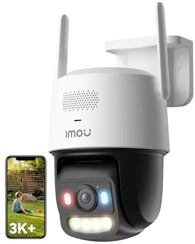 Imou 3K 6MP Cámara Vigilancia PoE, 2.4/5GHz Cámara WiFi Exterior, Detección de Personas/Vehículos, Tecnología de Visión Nocturna en Baja Luz 30m, Alerta Inteligente, Audio Bidireccional, Titan Pro