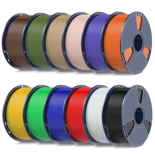 SUNLU 12KG PLA+ Filamento Paquete, 1KG por Carrete, 12 Rollos