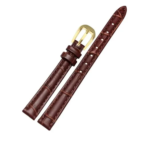 ROWCES Correa de reloj de cuero de 10mm, 12mm, 14mm y 16mm, correa de reloj para mujer, pulsera de repuesto para reloj de tamaño pequeño, 10mm
