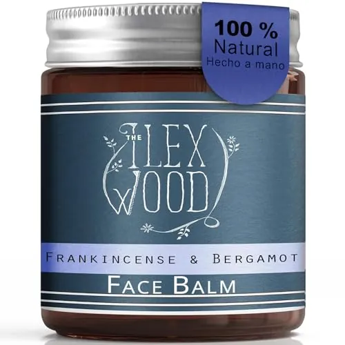 Bálsamo facial de incienso y bergamota: 100% natural, vegano, hidratante, antiedad, sin crueldad animal, sin aceite de palma, sin plástico, hecho a mano y orgánico - 60 ml
