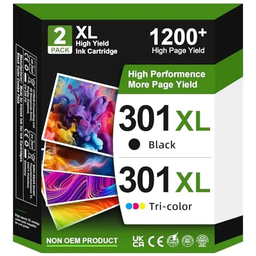 301XL Cartuchos de Tinta Remanufacturado para HP 301 para HP 301 Negro y Color, 301 XL Tinta Impresora para HP Envy 4500 5530 4508 4504 DeskJet 2540 1510 1050 1050a 3050 3050a 2544 Officejet 4630 2620