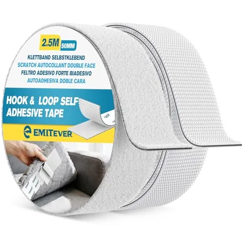 EMITEVER Autoadhesiva Doble Cara Extrafuerte 50mm x 2,5m Blanco
