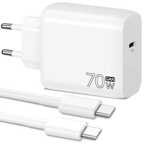 70W Carga Rapida USB C Cargador con 2M Cable para MacBook Neo Air Pro