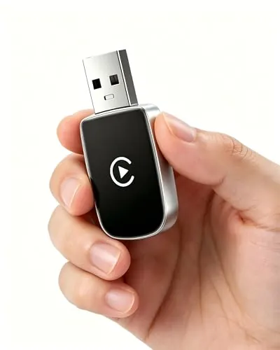 Adaptador CarPlay Inalámbrico, WityEye Car Play USB, Convierte Conexión con Cable en Inalámbrica, para Apple iPhone iOS 12+