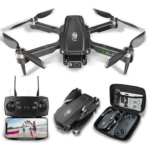 Drones con Camara 1080P Adultos, Dron para Adultos/Niños 1080P Quadcopter RC Drones Plegable, Aterriza con Un Clic, 3D Flip. Regalos para Niñas/Niños