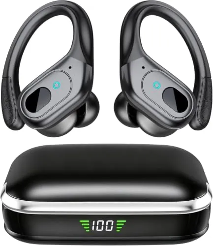 HAOYUYAN Auriculares inalámbricos Bluetooth 5.4, Earbuds de cancelación de Ruido con Tiempo de reproducción de 75 Horas, Pantalla de alimentación led, Auriculares Impermeables IPX7